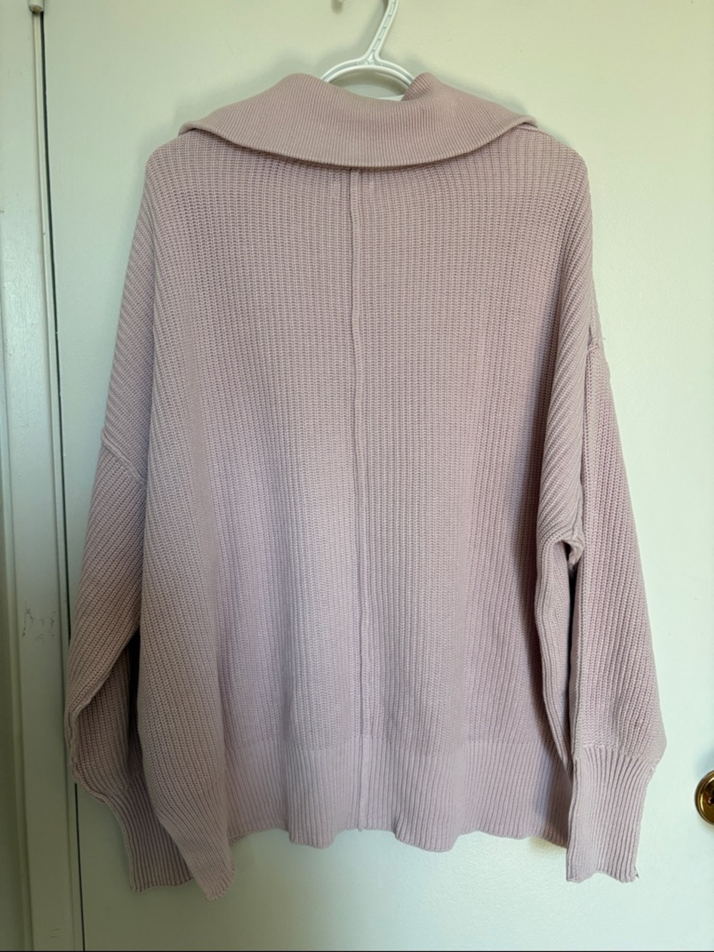 Aerie Beyond Oversized Quarter-zip Sweater Blush Pink - Picture 5 of 6